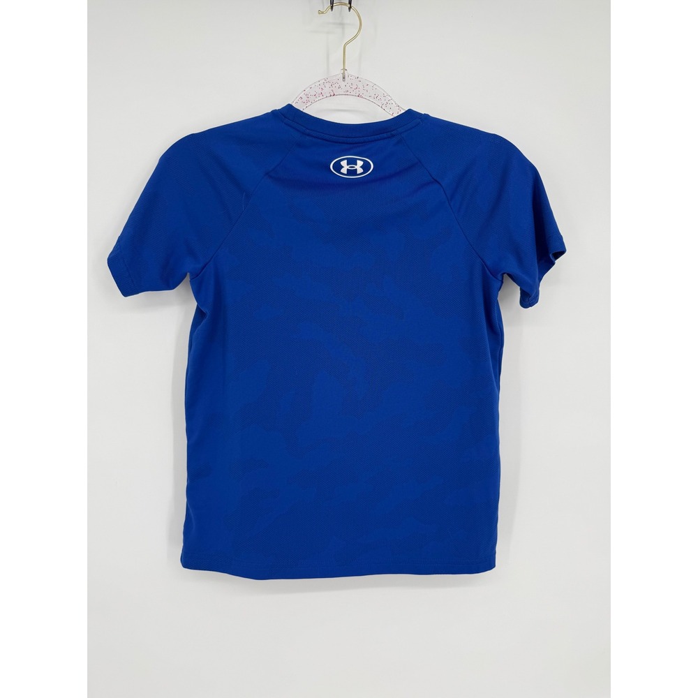 Kids Under Armour Royal Blue Logo T Shirt Short Sleeve Athletic‎ Sz M YMD - Picture 4 of 9